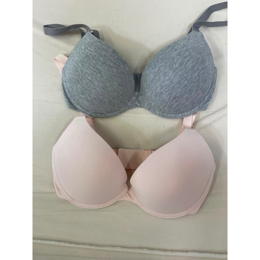 Amazon Essentials Womens 2 Pack T-Shirt Bras 32DD Pink Grey Heathered Classic